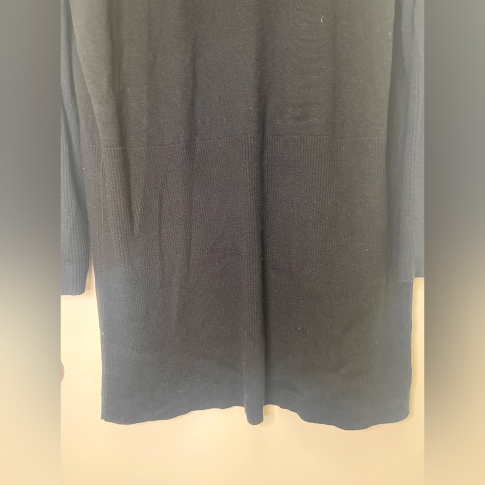Splendid Black Duster Cardigan Long Open Front Cashmere Blend Lightweight Cozy - Picture 4 of 6
